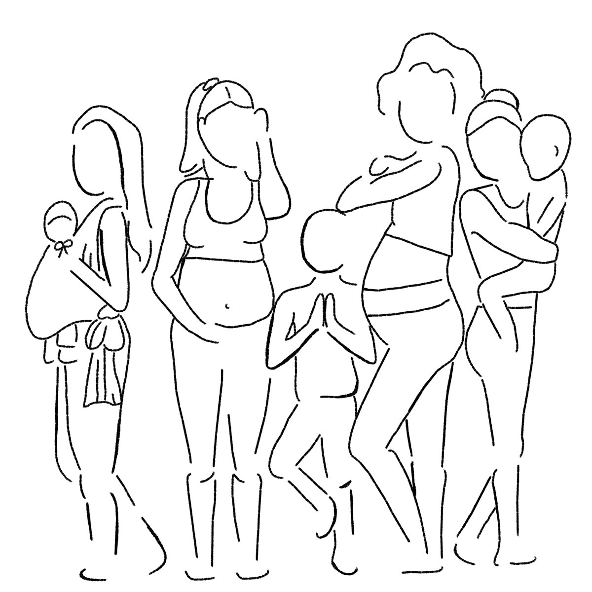 Mama Family Community Yoga Sketch